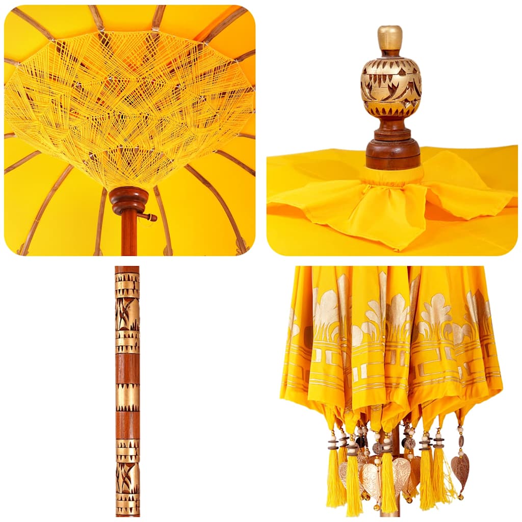 Ombrello balinese con base Giallo 215 x 215 x 260 cm
