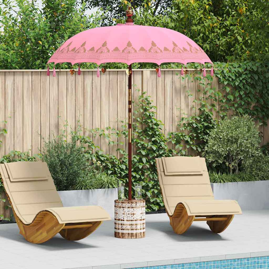 Ombrello balinese con base Rosa 185 x 185 x 260 cm