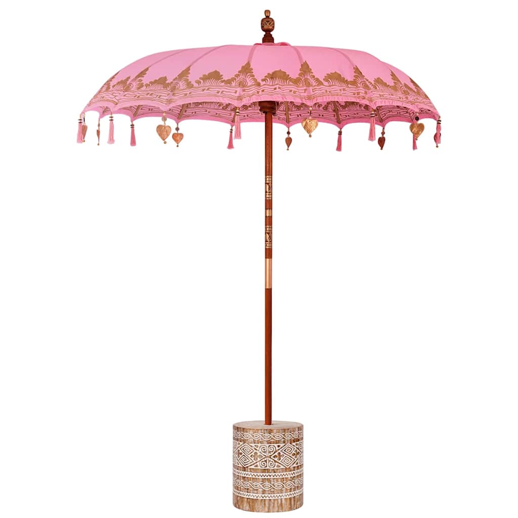 Ombrello balinese con base Rosa 185 x 185 x 260 cm