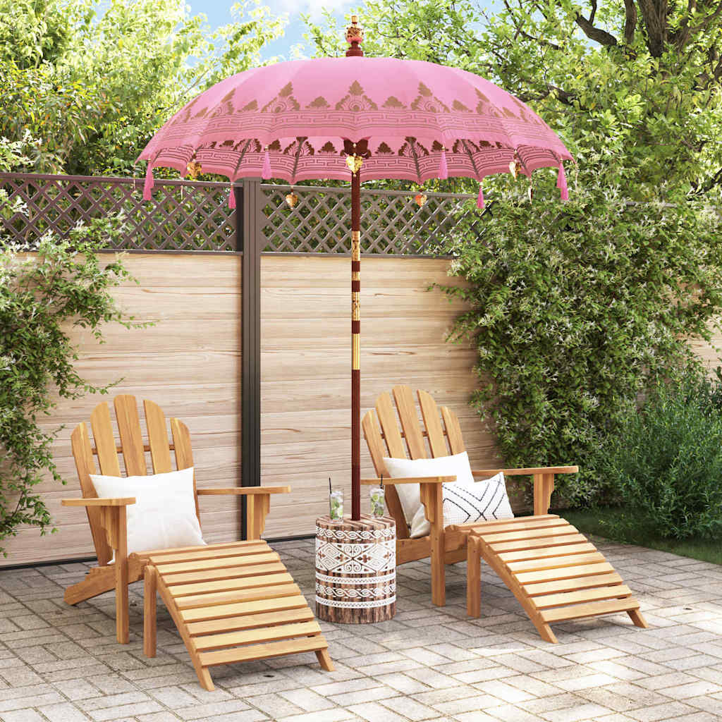 Ombrello balinese con base Rosa 185 x 185 x 260 cm