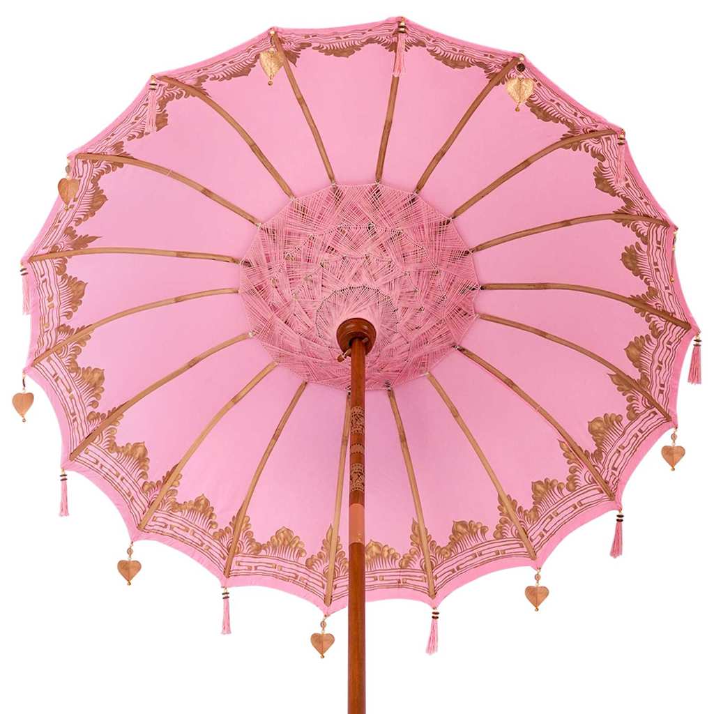 Ombrello balinese con base Rosa 185 x 185 x 260 cm