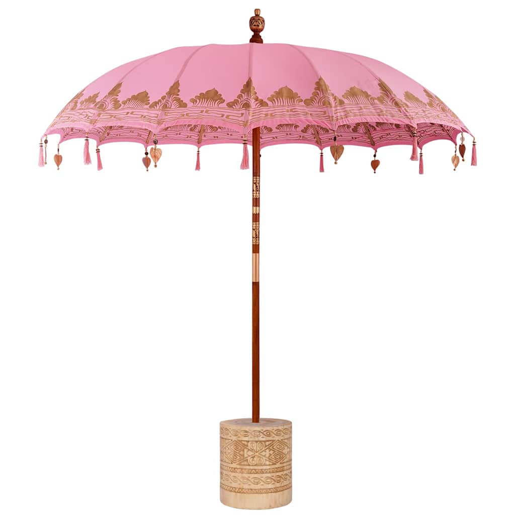 Ombrello balinese con base Rosa 215 x 215 x 260 cm