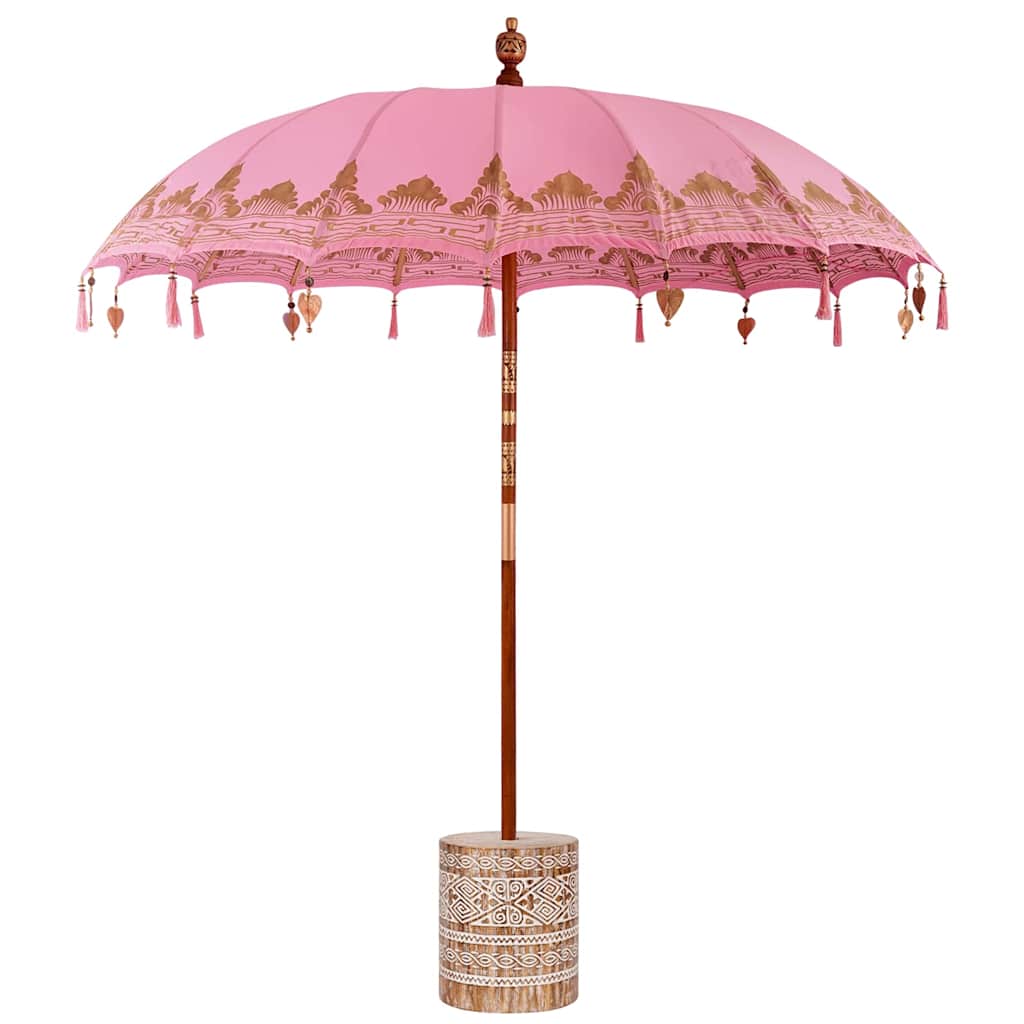 Ombrello balinese con base Rosa 215 x 215 x 260 cm