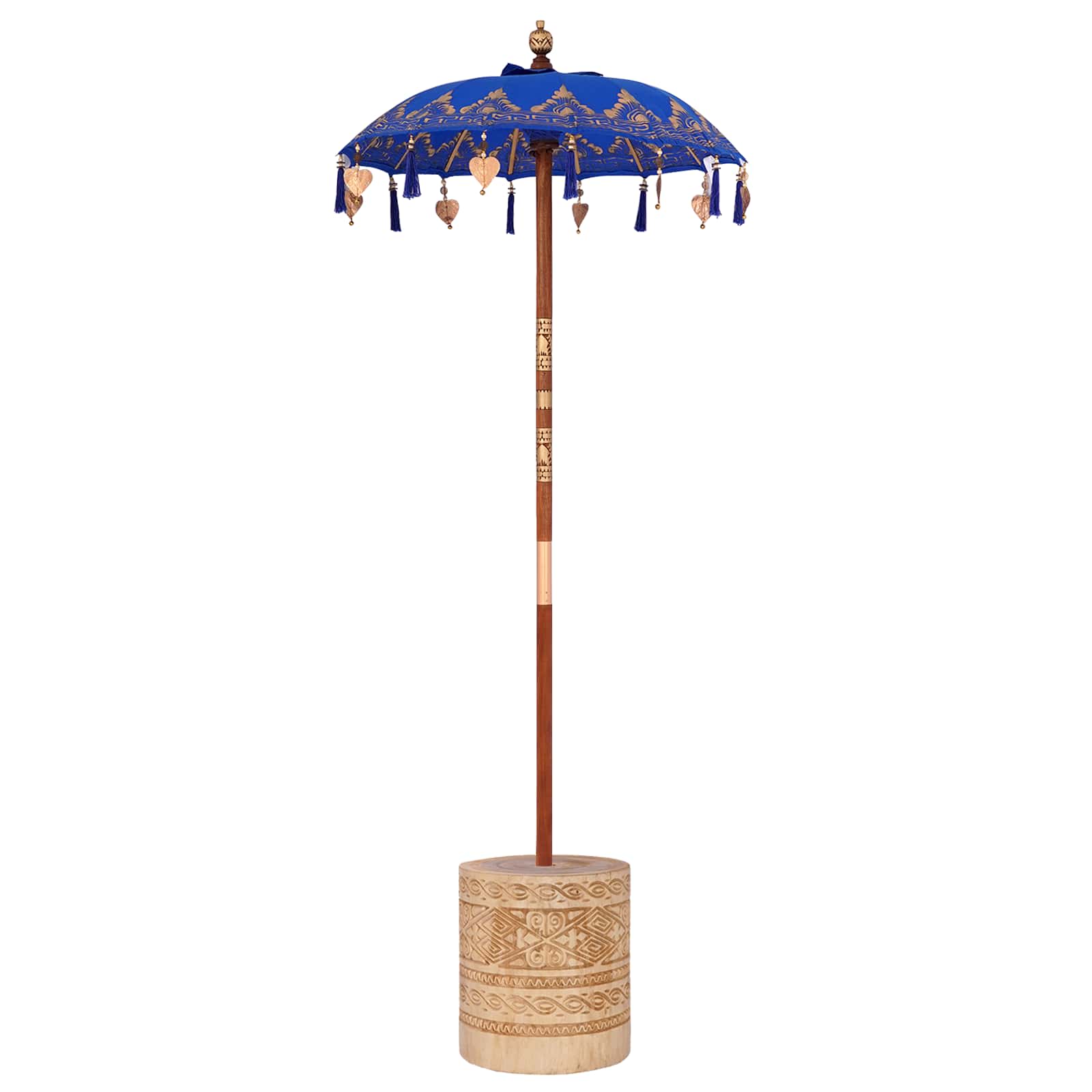 Ombrello balinese con base Blu 95 x 95 x 260 cm