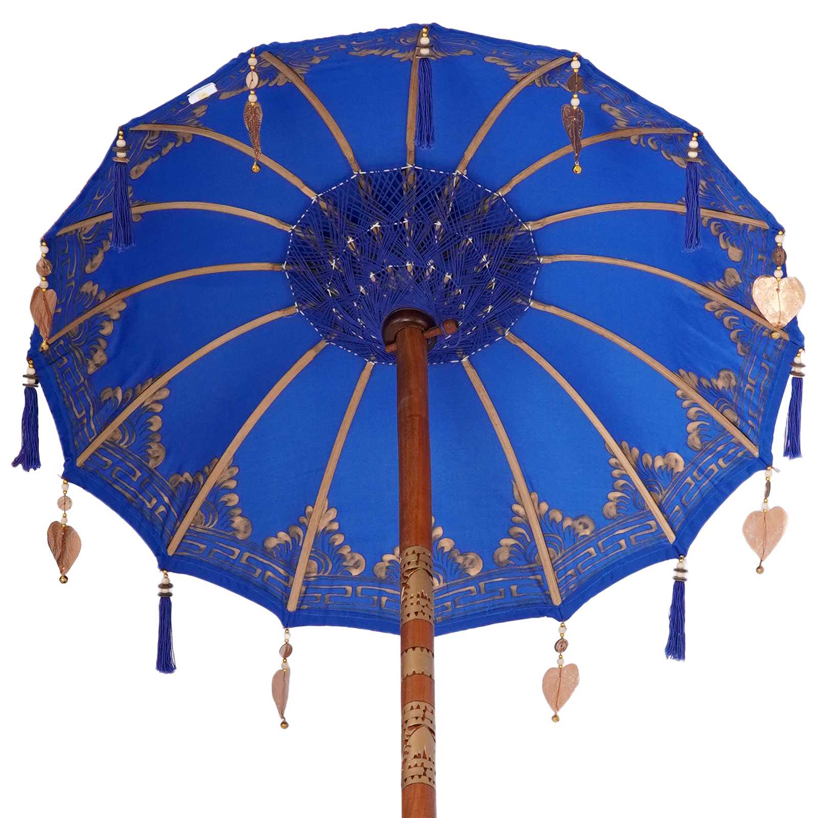 Ombrello balinese con base Blu 95 x 95 x 260 cm