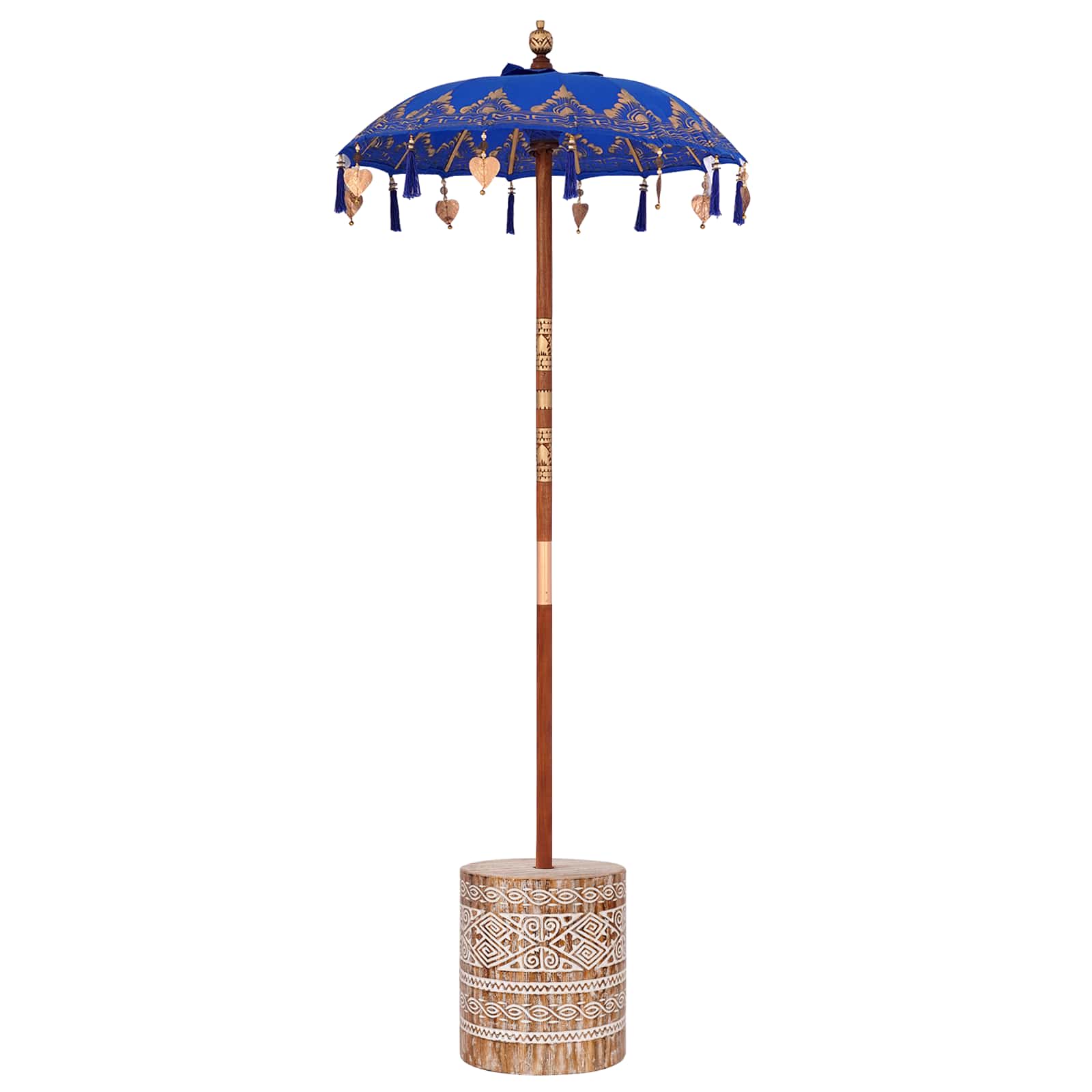 Ombrello balinese con base Blu 95 x 95 x 260 cm