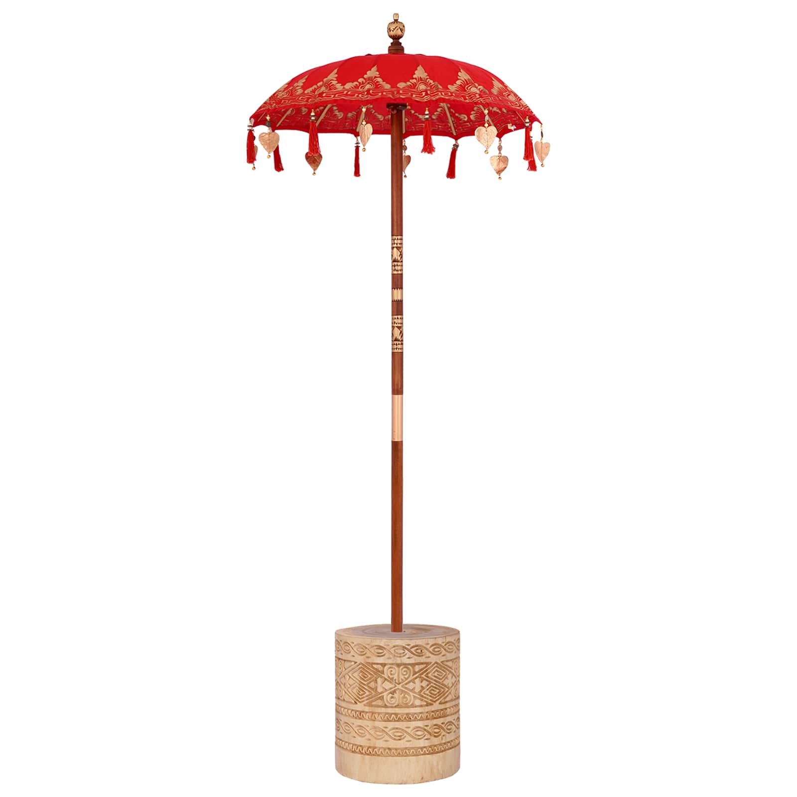 Ombrello balinese con base Rosso 95 x 95 x 260 cm