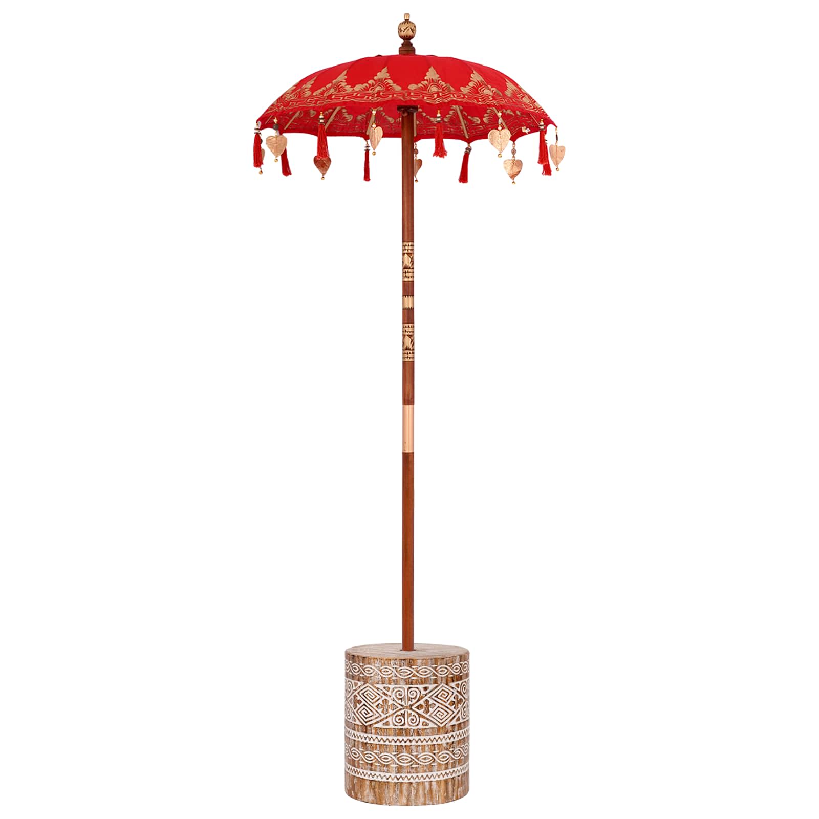 Ombrello balinese con base Rosso 95 x 95 x 260 cm