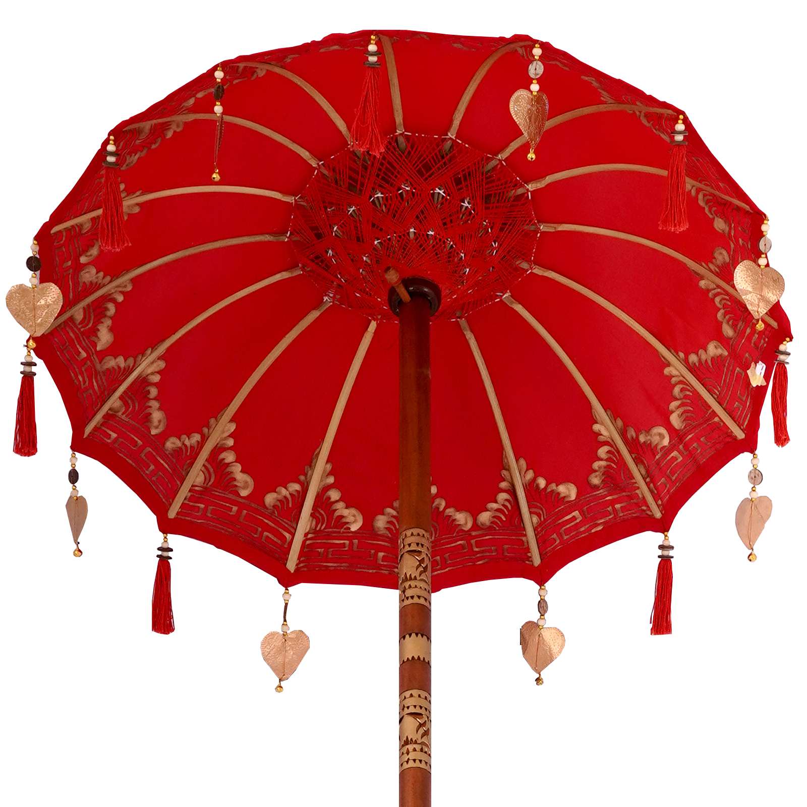 Ombrello balinese con base Rosso 95 x 95 x 260 cm