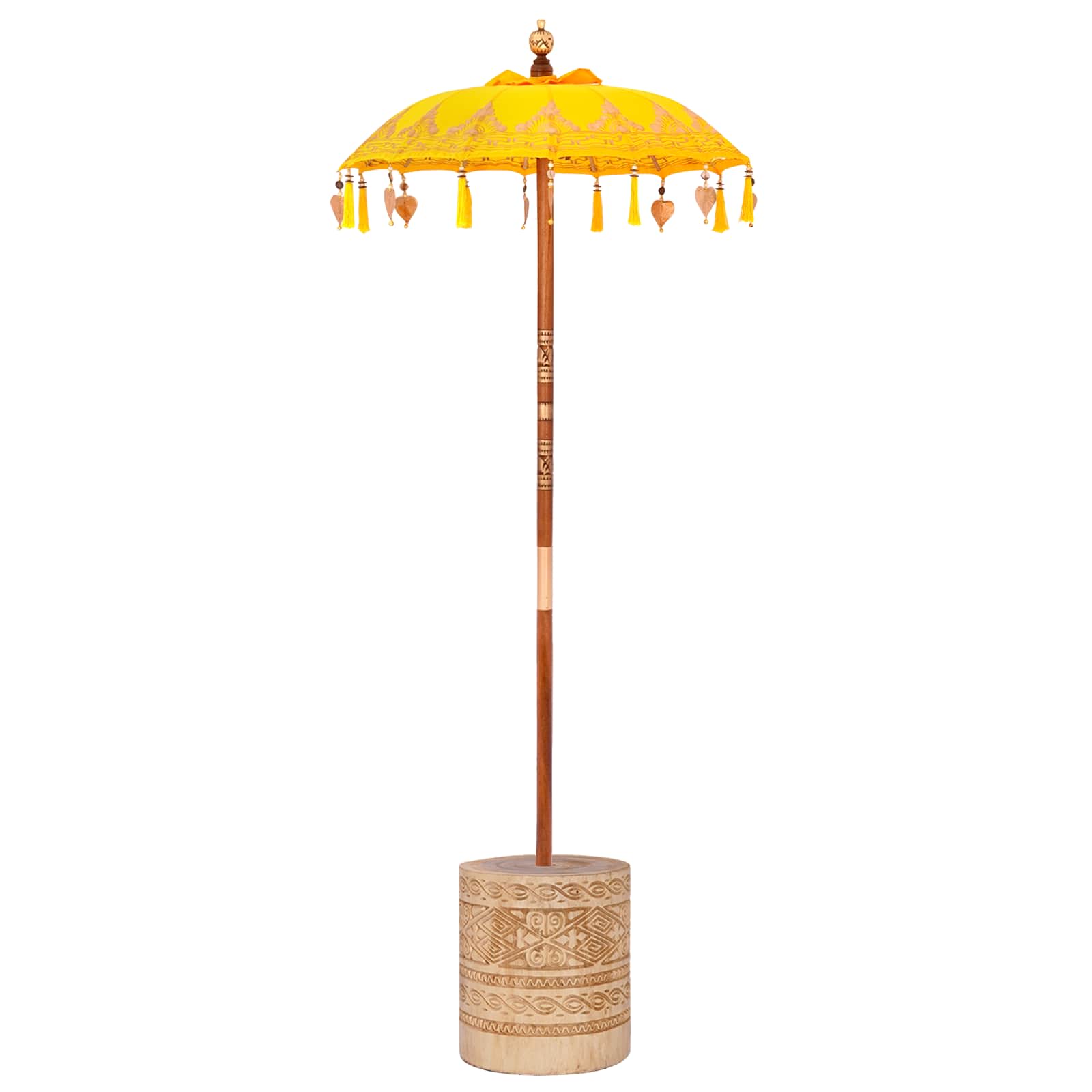Ombrello balinese con base Giallo 95 x 95 x 260 cm