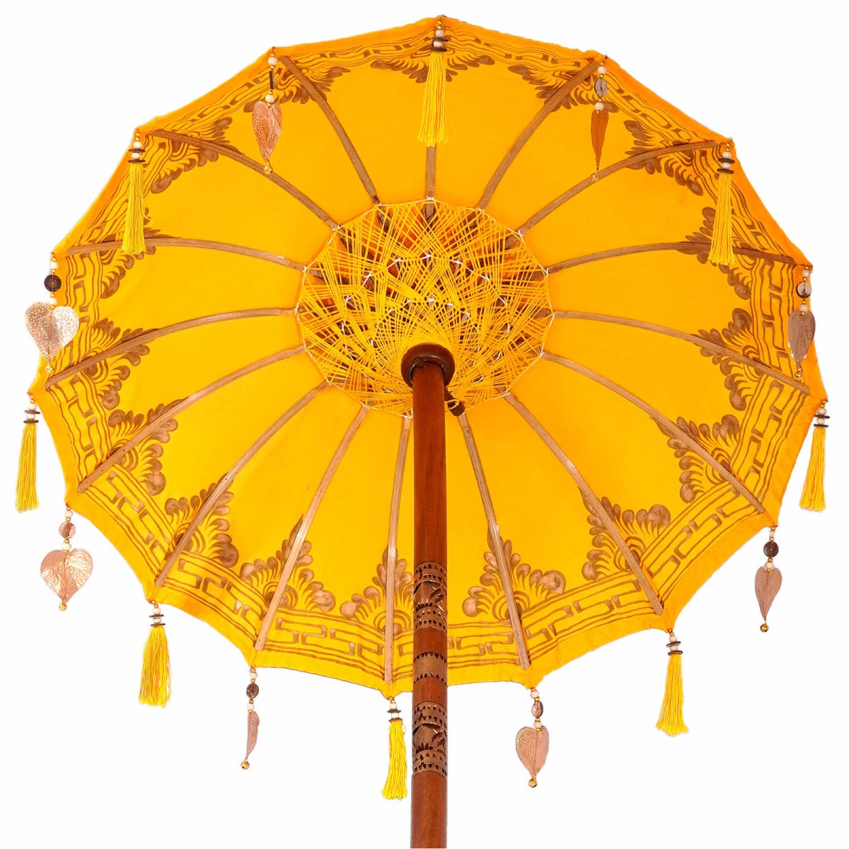 Ombrello balinese con base Giallo 95 x 95 x 260 cm