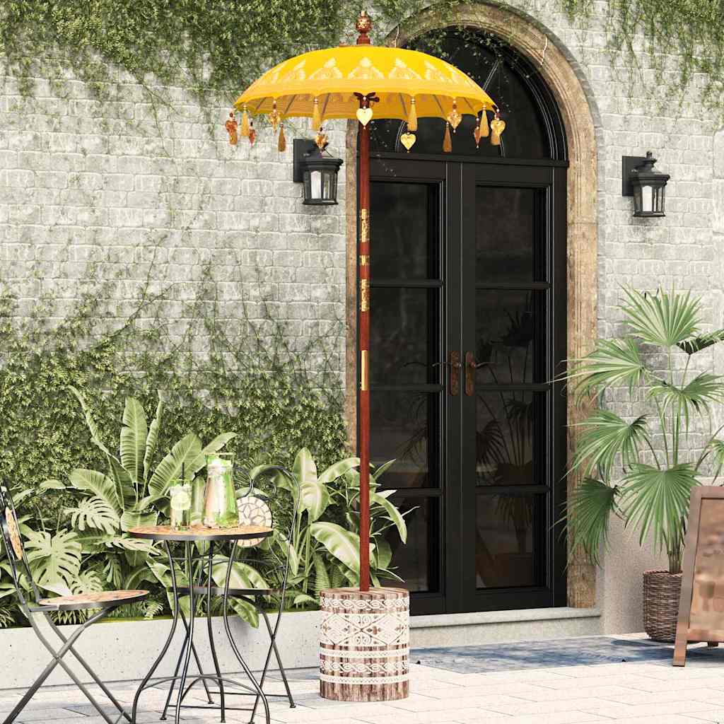 Ombrello balinese con base Giallo 95 x 95 x 260 cm