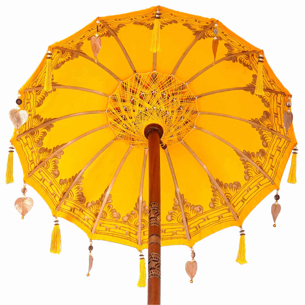 Ombrello balinese con base Giallo 95 x 95 x 260 cm