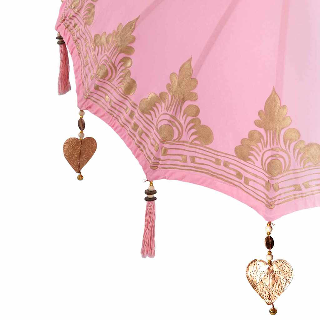 Ombrello balinese con base Rosa 95 x 95 x 260 cm