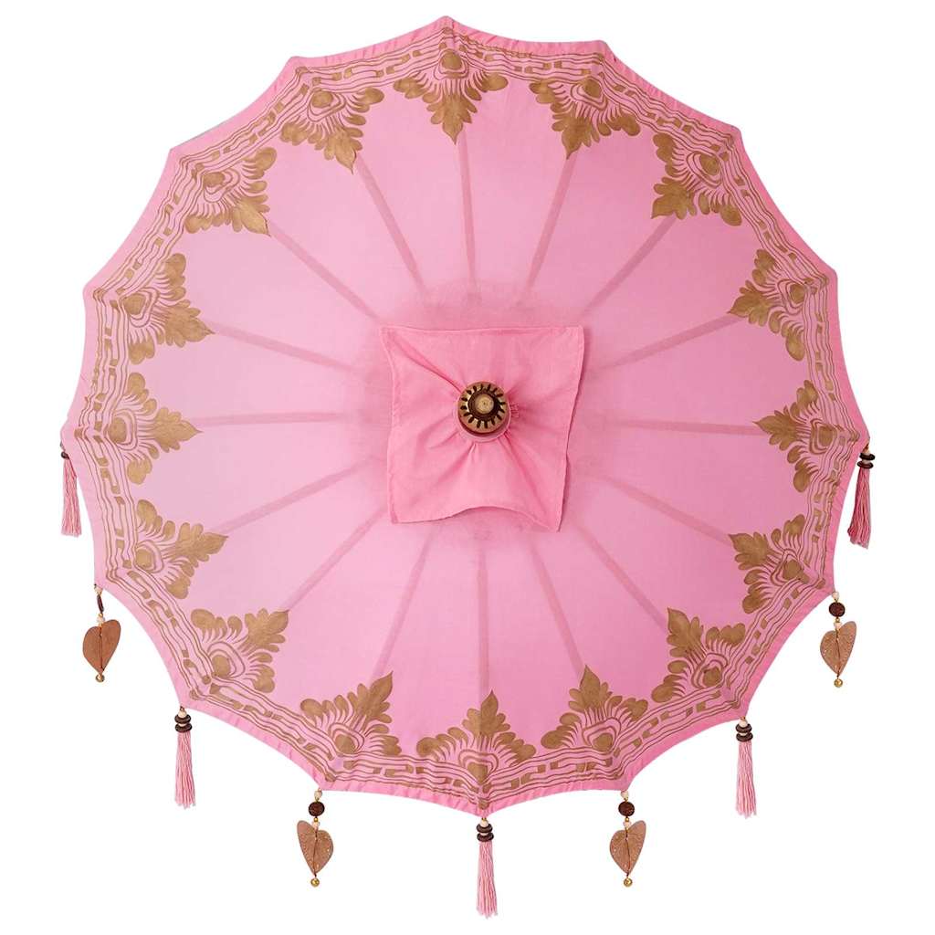 Ombrello balinese con base Rosa 95 x 95 x 260 cm