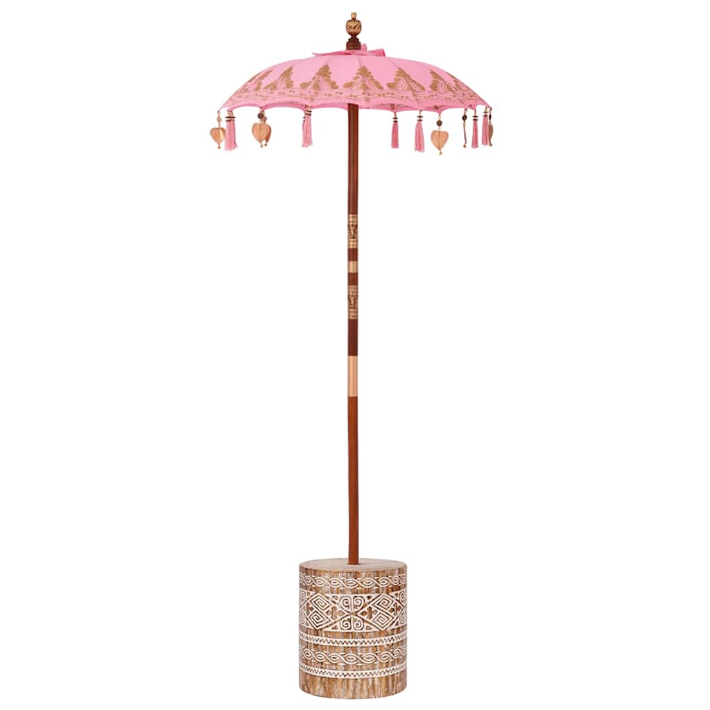 Ombrello balinese con base Rosa 95 x 95 x 260 cm