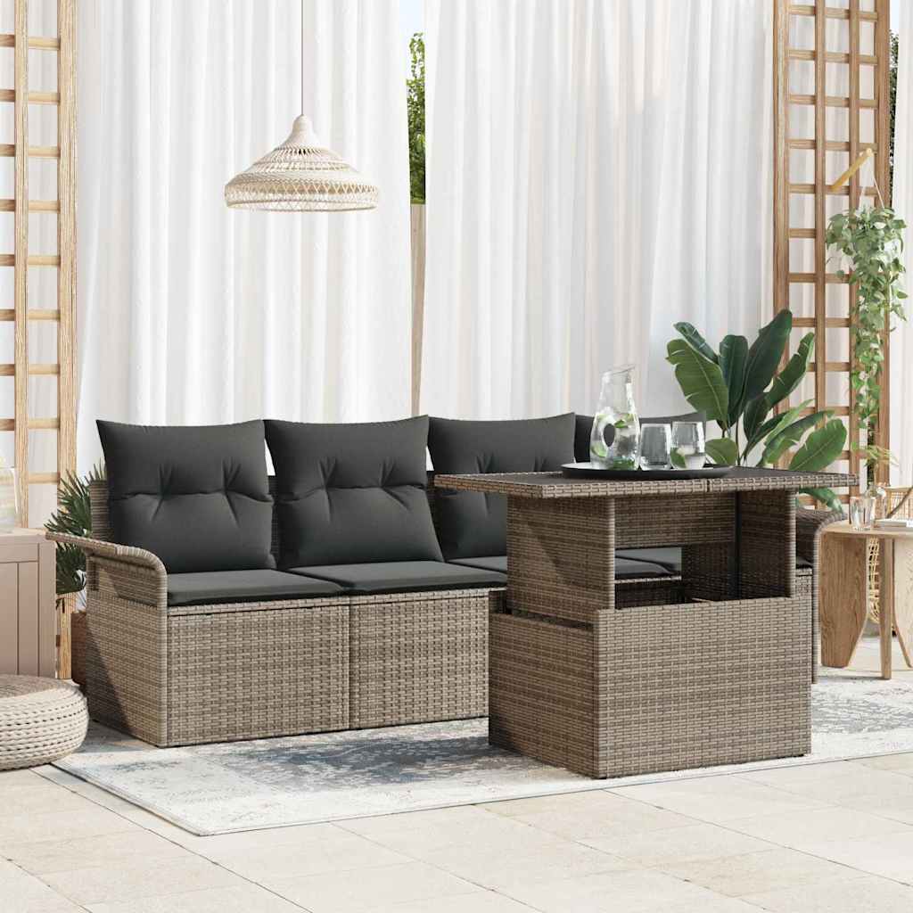 Set Divano da Giardino 5 pz Grigio