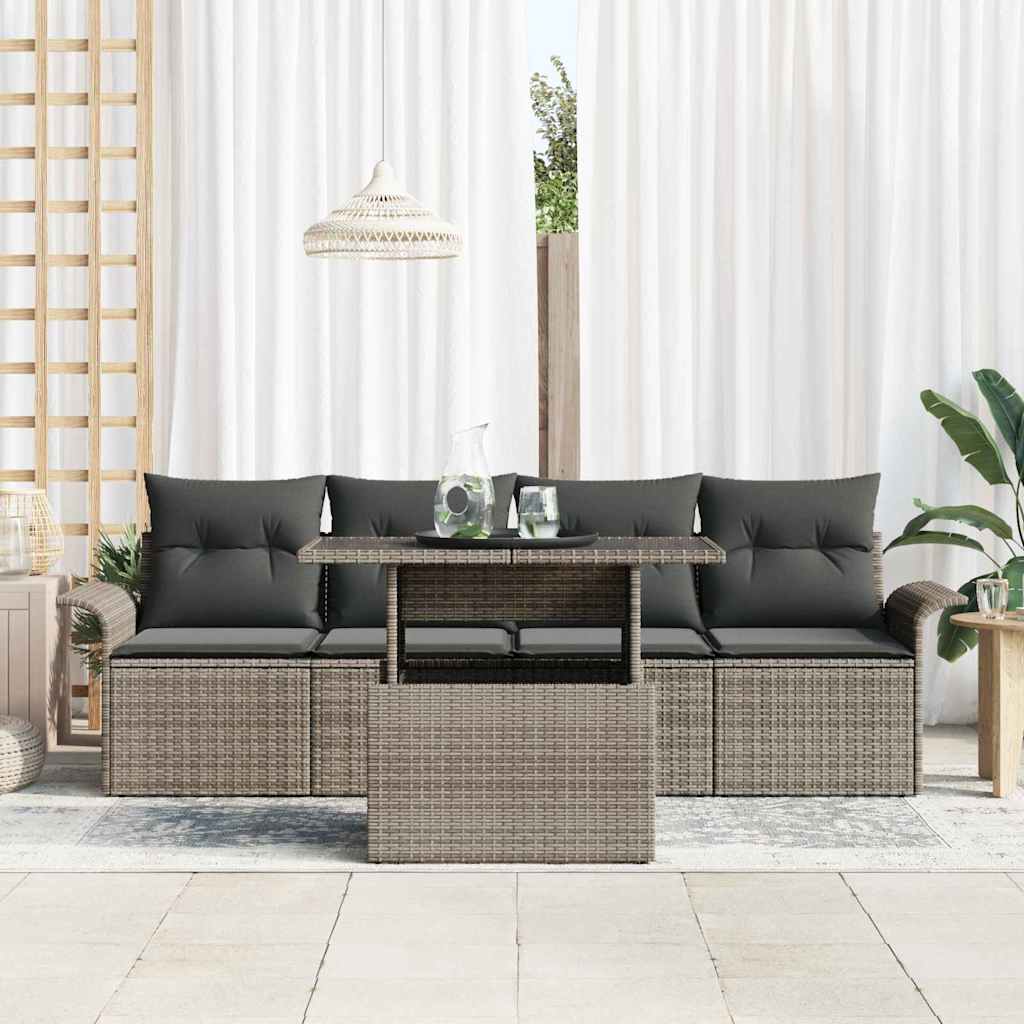 Set Divano da Giardino 5 pz Grigio