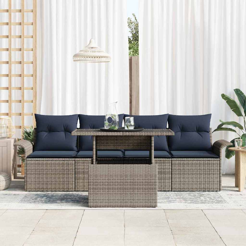 Set Divano da Giardino 5 pz Grigio