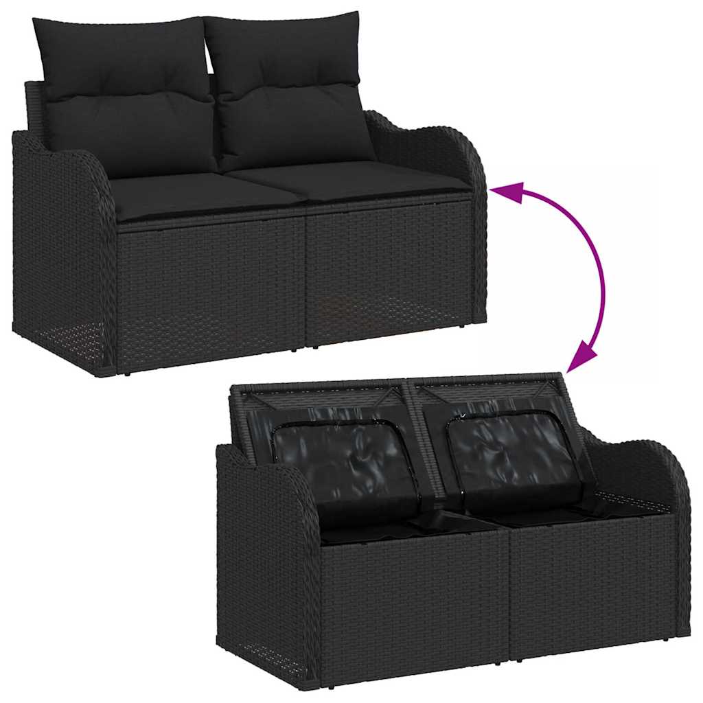 Set Divano da Giardino 5 pz 4-Numero di posti Nero