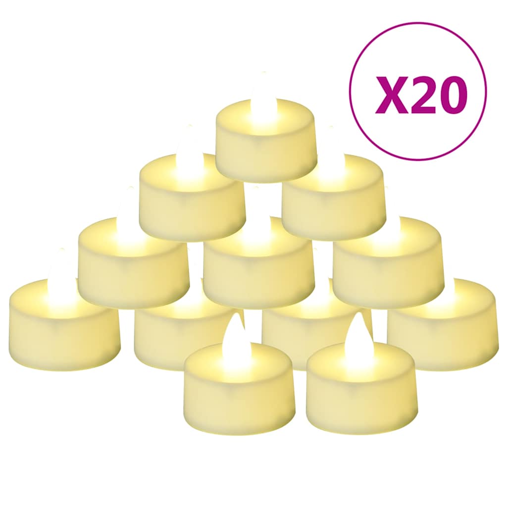 Lumini Elettrici LED Senza Fiamma 20 pz Bianco Caldo