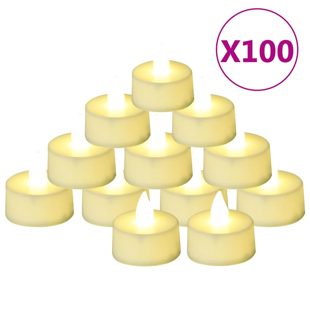 Lumini Elettrici LED Senza Fiamma 100 pz Bianco Caldo
