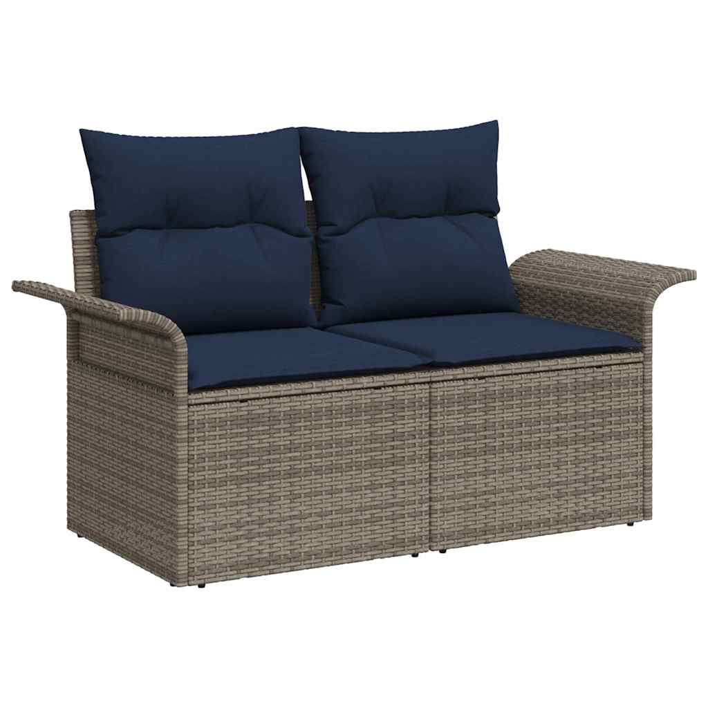 Set Divano da Giardino 6 pz Grigio Poly Rattan
