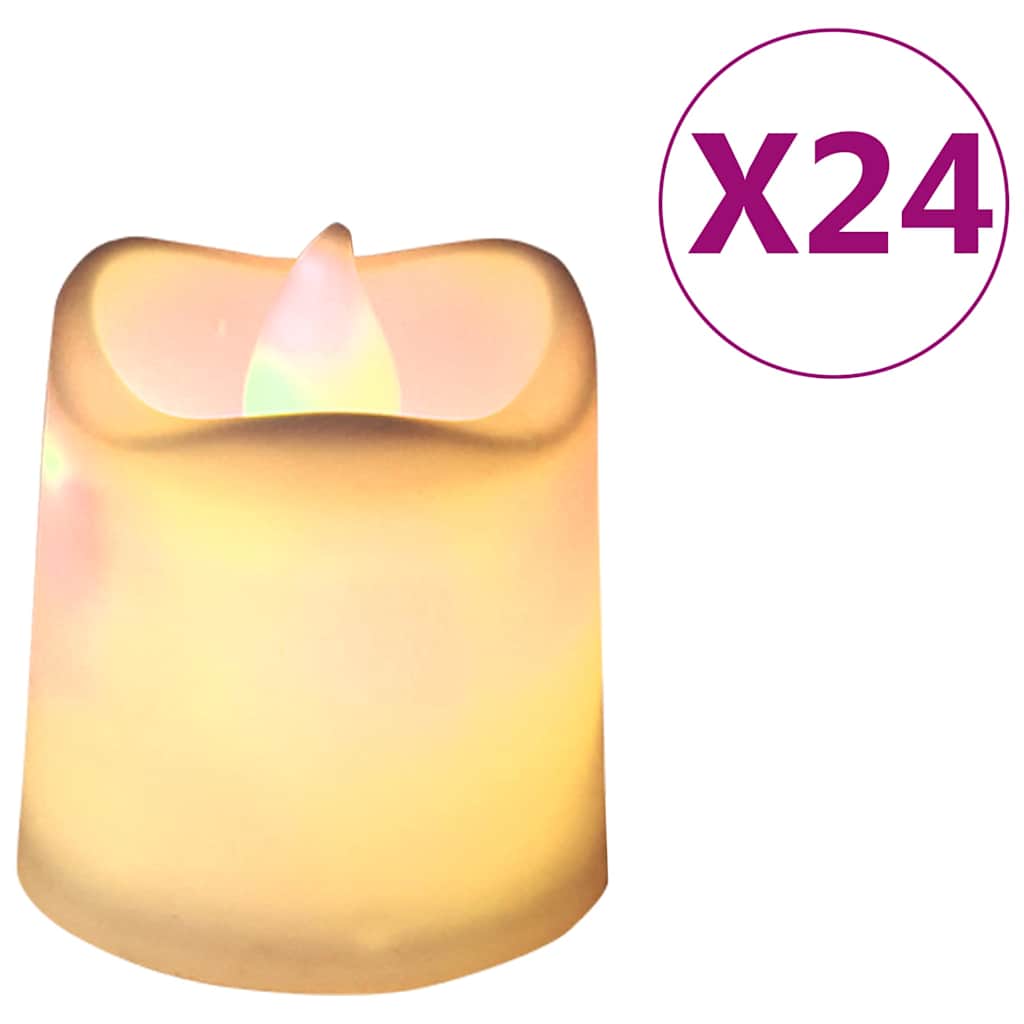 Lumini Elettrici LED Senza Fiamma 24 pz Bianco Caldo