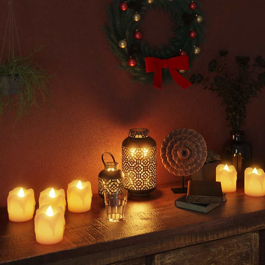 Lumini Elettrici LED Senza Fiamma 24 pz Bianco Caldo