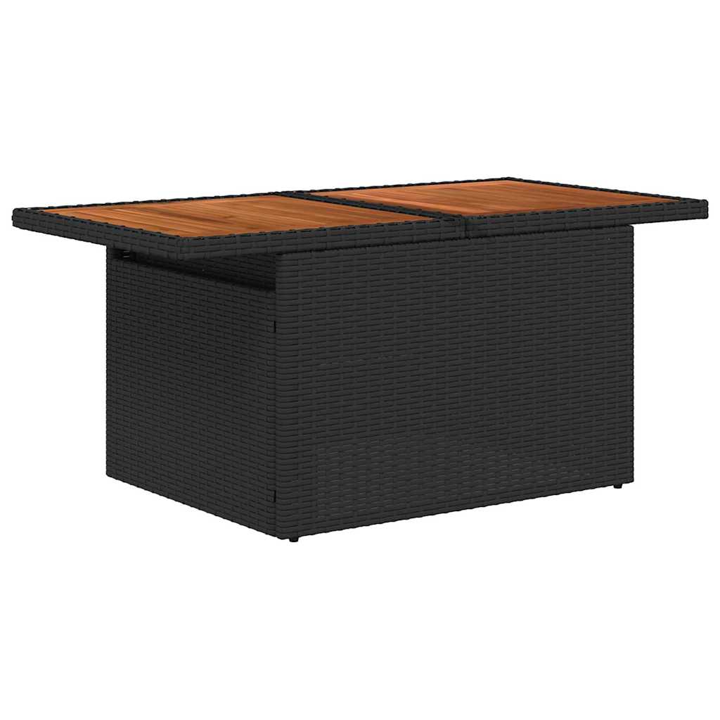 Set Divano da Giardino 6 pz Nero Poly Rattan