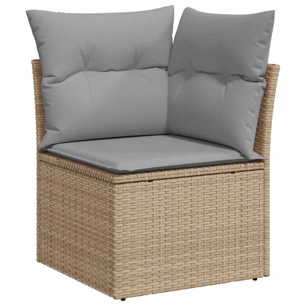 Set Divano da Giardino 5 pz Beige Poly Rattan