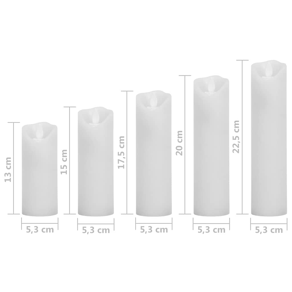 Set Candele Elettriche a LED 5 pz con Telecomando Colorato