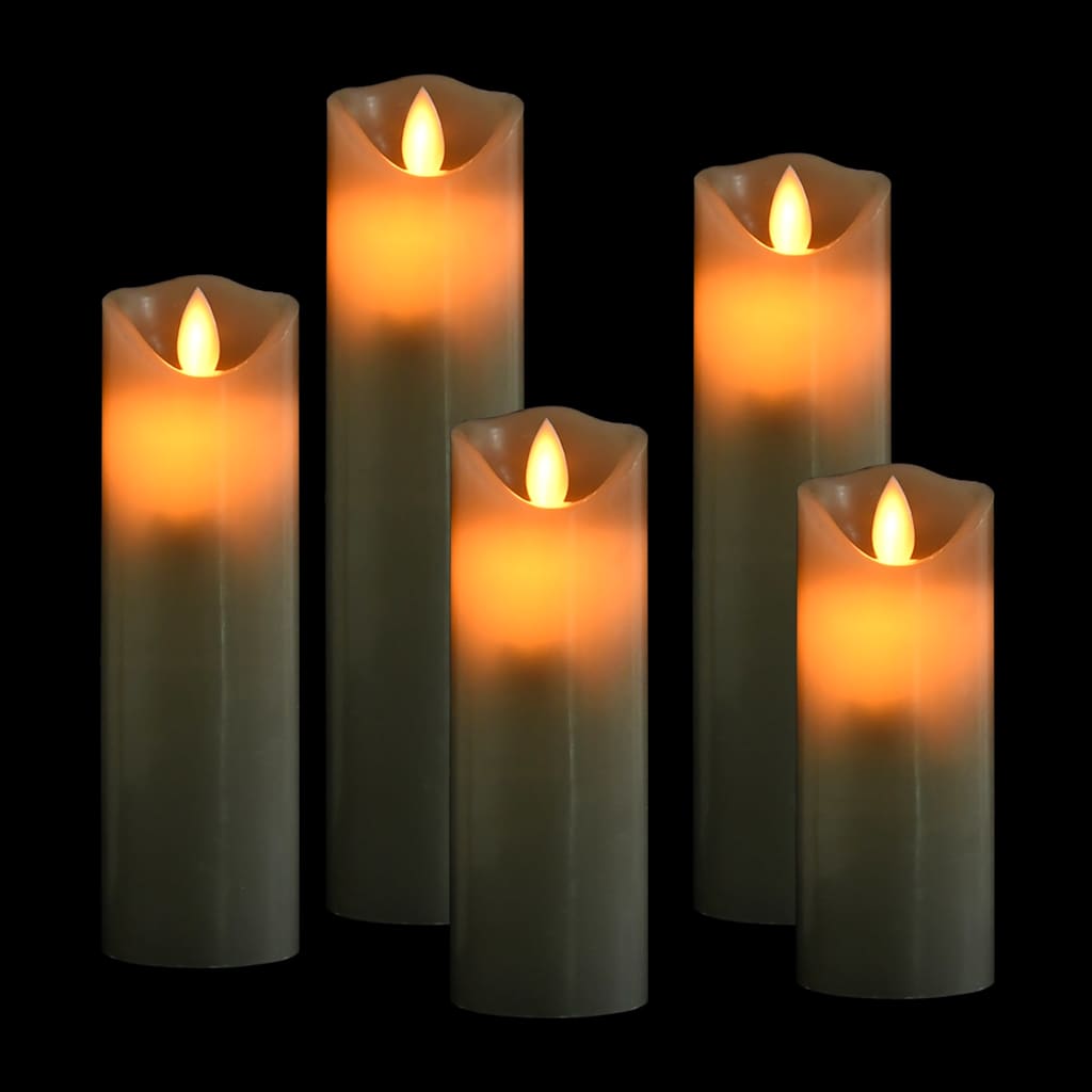Set Candele Elettriche a LED 5 pz con Telecomando Bianco Caldo
