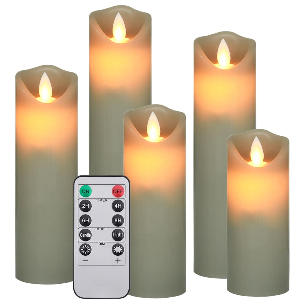 Set Candele Elettriche a LED 5 pz con Telecomando Bianco Caldo