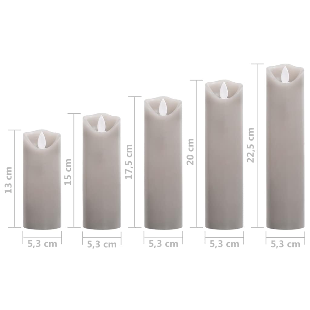Set Candele Elettriche a LED 5 pz con Telecomando Bianco Caldo