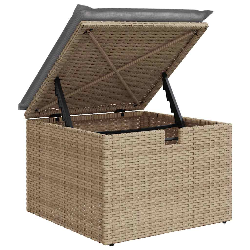 Set Divano da Giardino 4 pz Beige e Grigio Chiaro polyrattan