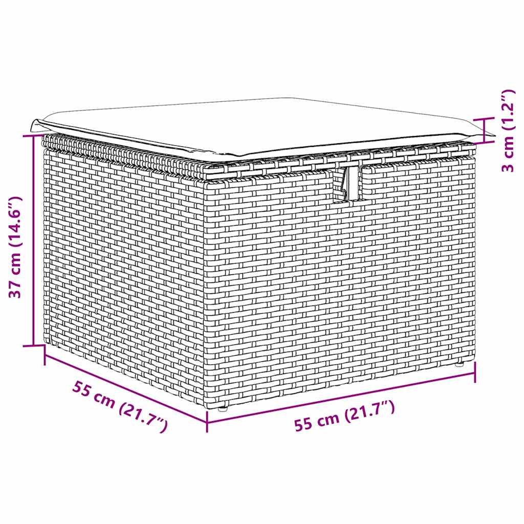 Set Divano da Giardino 6 pz 4-Numero di posti Beige e Crema