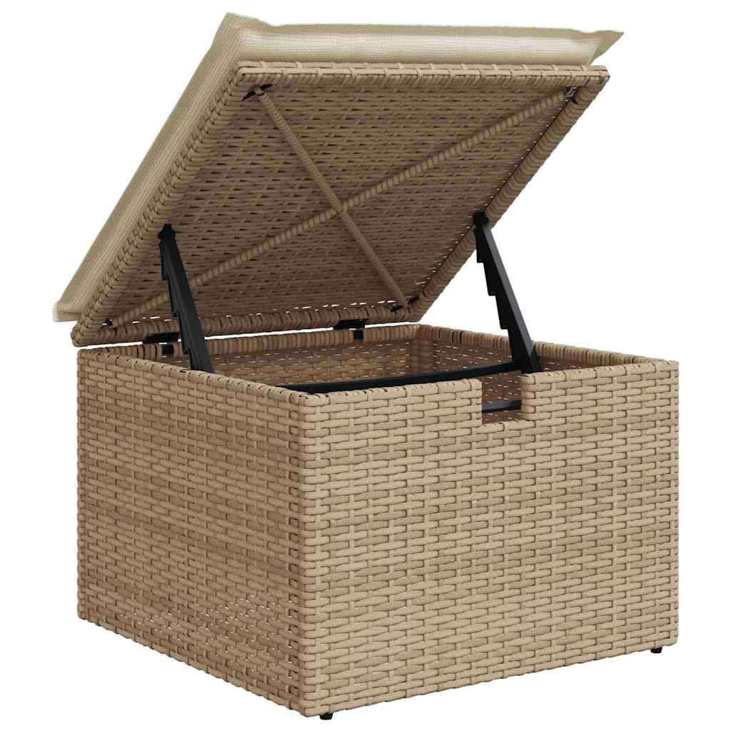Set Divano da Giardino 6 pz 4-Numero di posti Beige e Crema