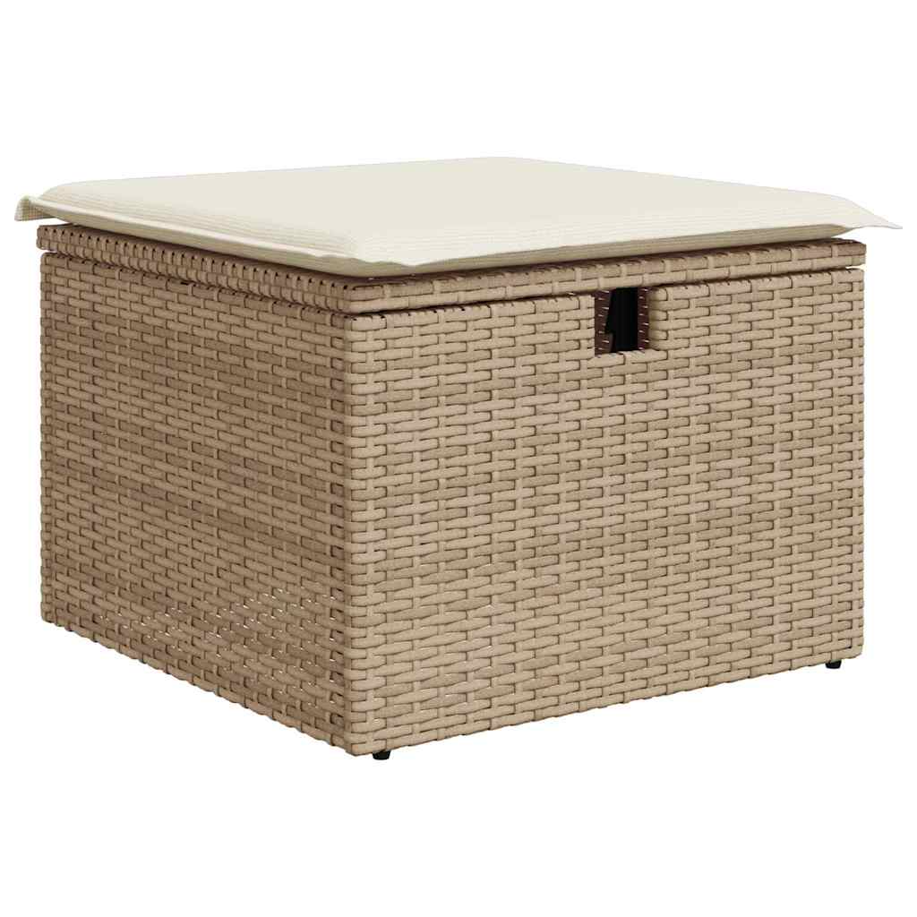 Set di divani 5 pz 5-Numero di posti Beige e Crema polyrattan