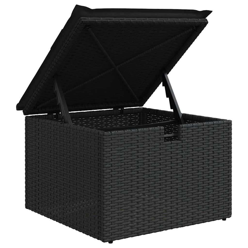 Set di divani 6 pz 5-Numero di posti Nero polyrattan