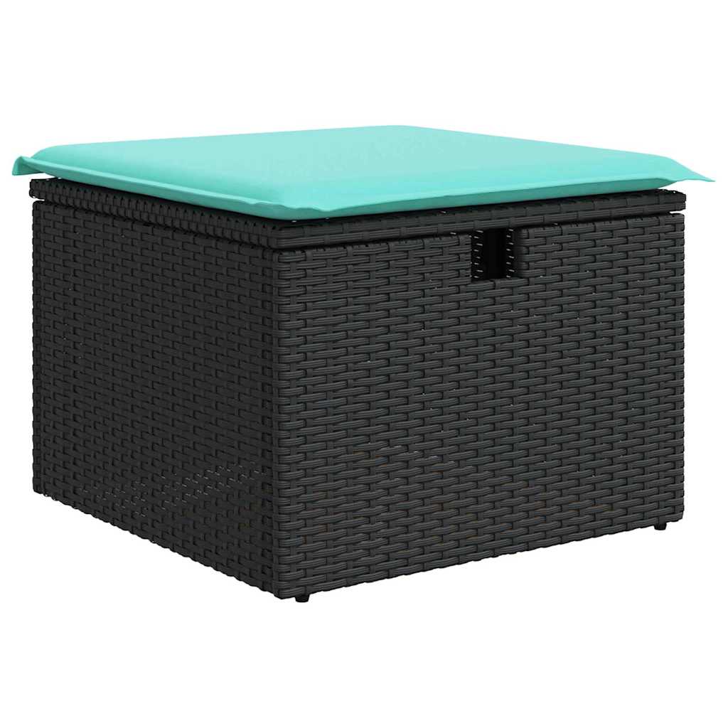 Set di divani 6 pz Nero polyrattan
