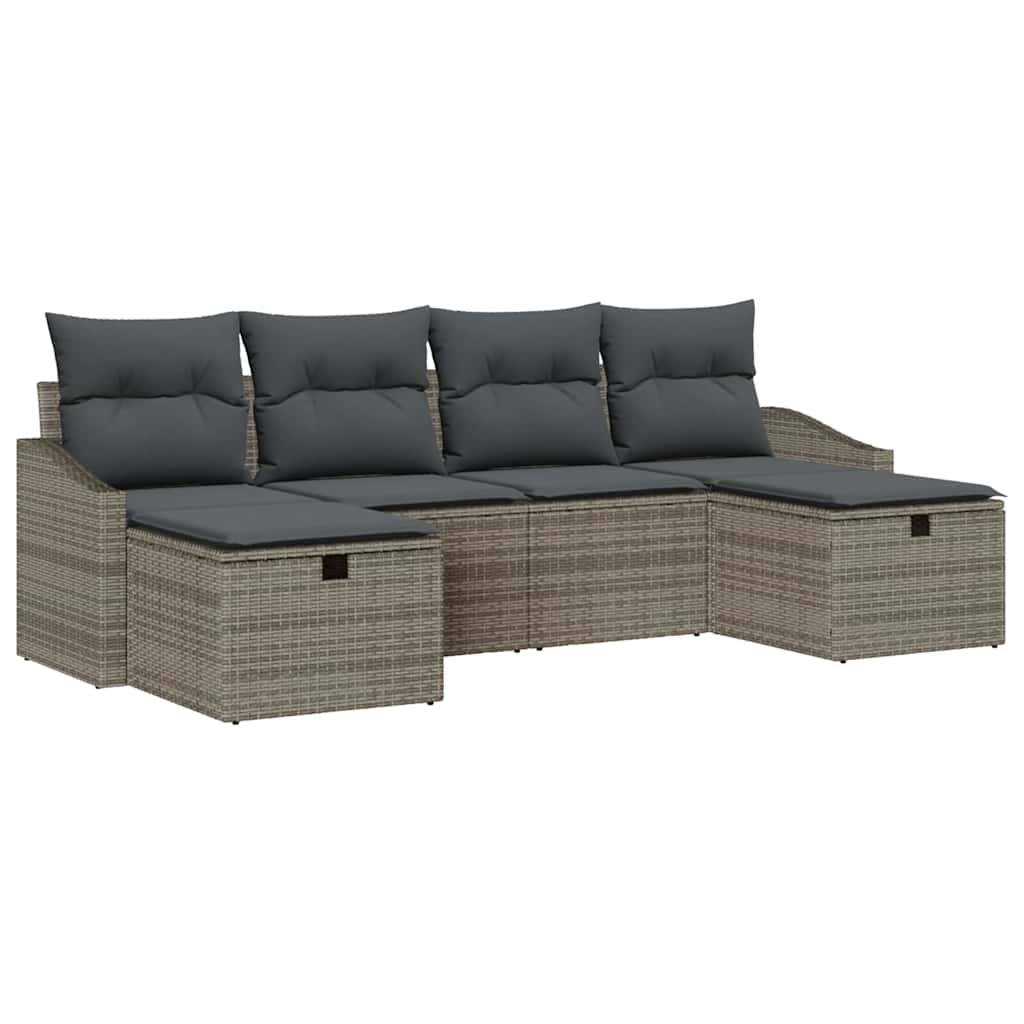 Set Divano da Giardino 6 pz polyrattan