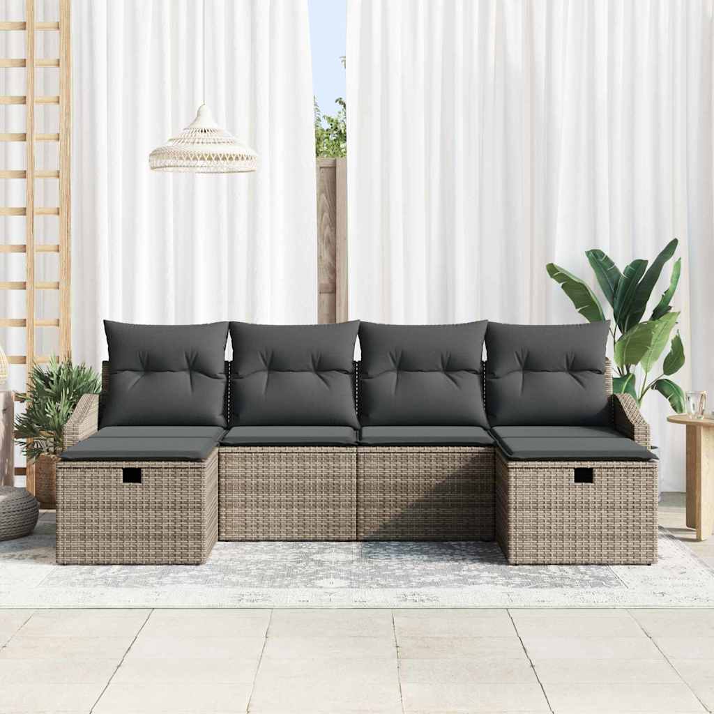 Set Divano da Giardino 6 pz polyrattan