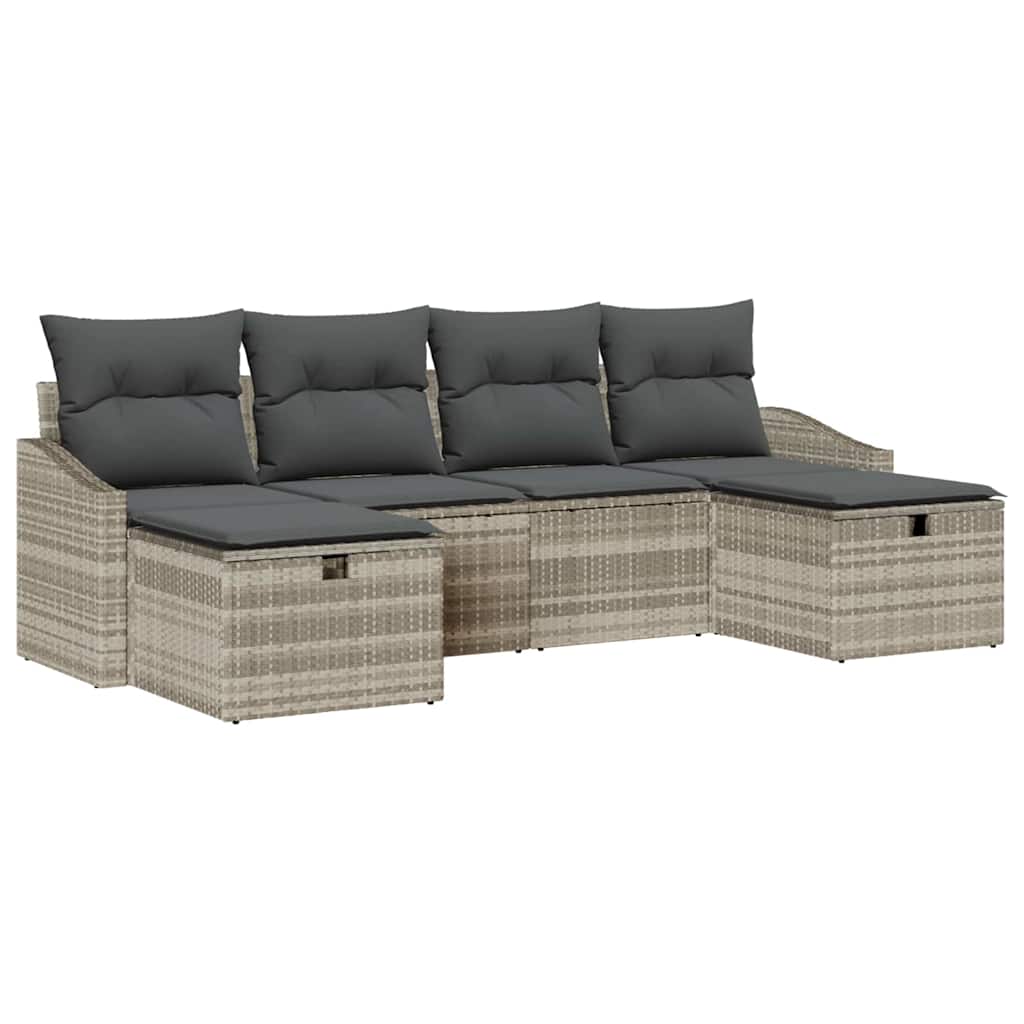 Set Divano da Giardino 6 pz polyrattan