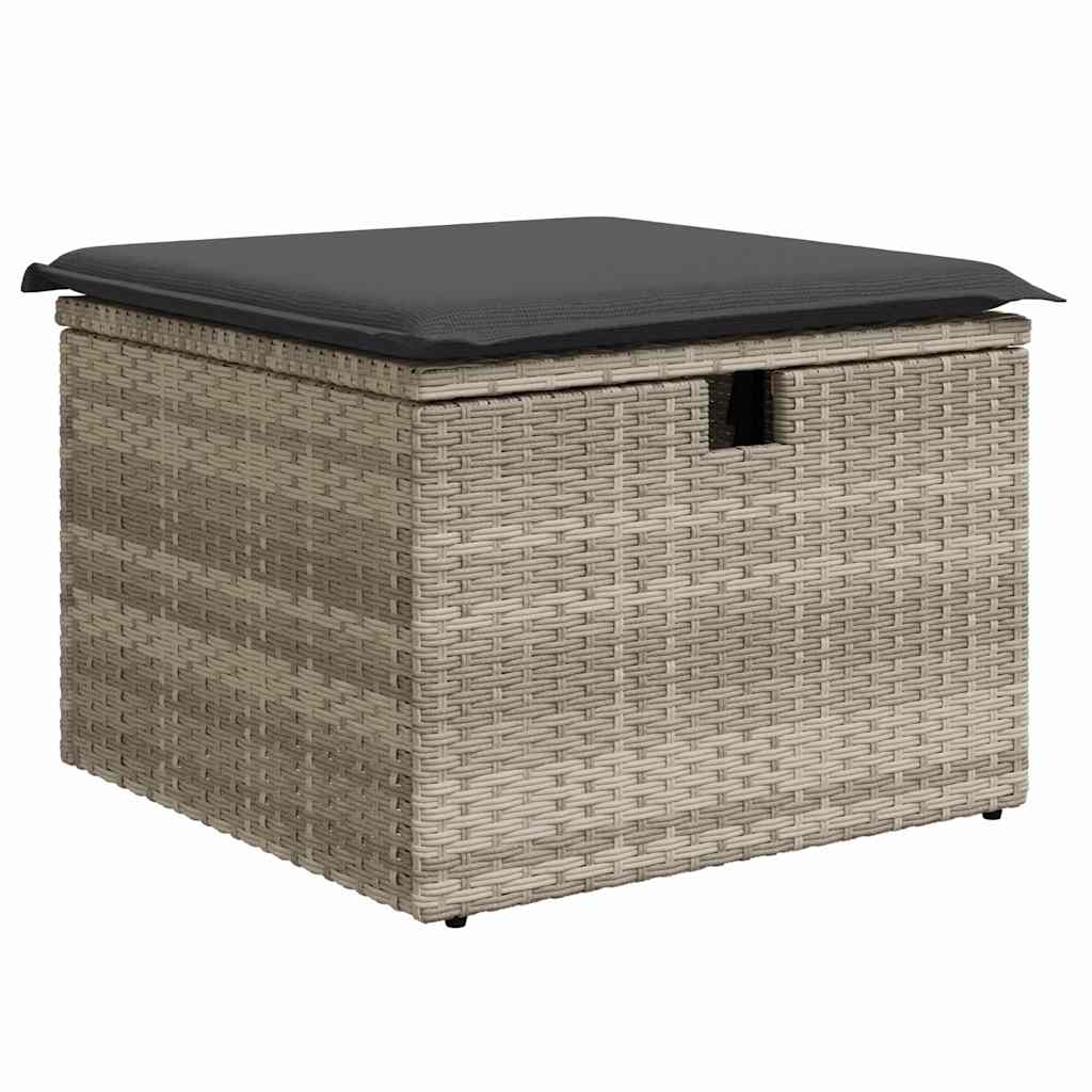 Set Divano da Giardino 6 pz Grigio chiaro polyrattan