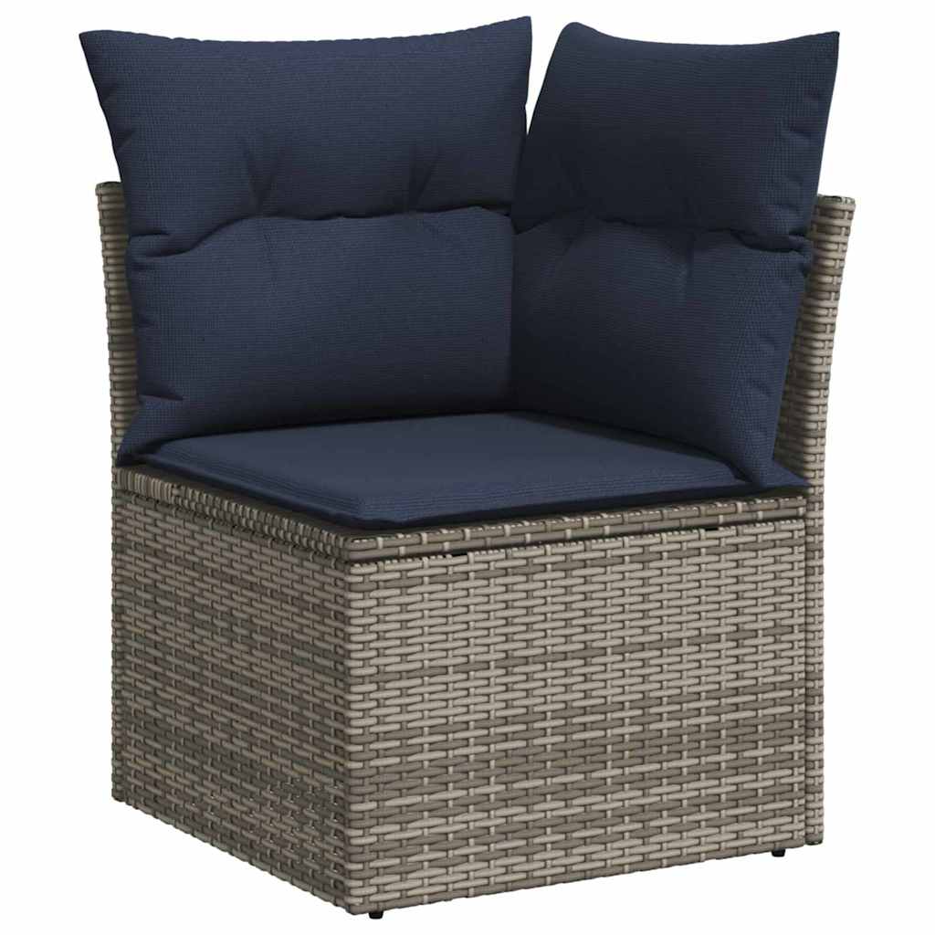 Set Divano da Giardino 7 pz Grigio polyrattan