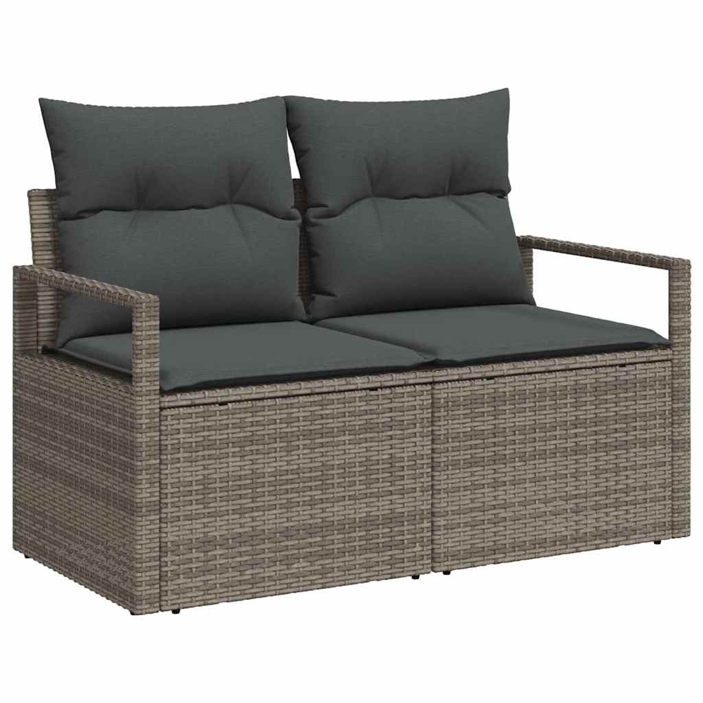 Set Divano da Giardino 6 pz Grigio polyrattan