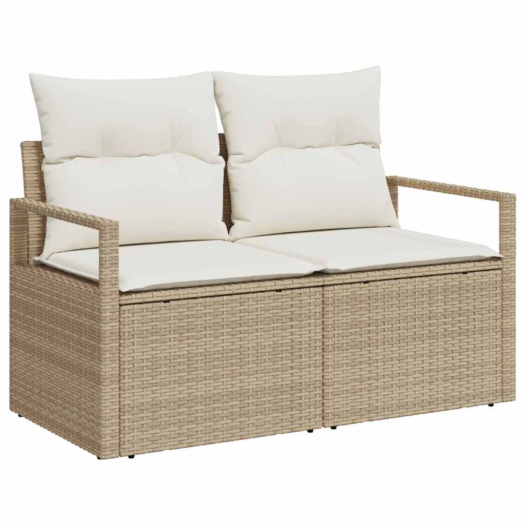 Set Divano da Giardino 6 pz Beige polyrattan