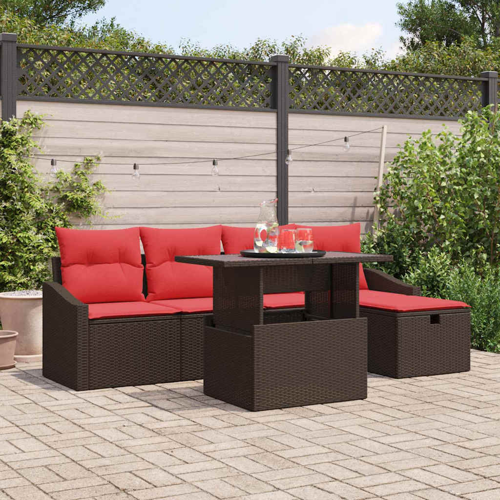 Set Divano da Giardino 6 pz polyrattan