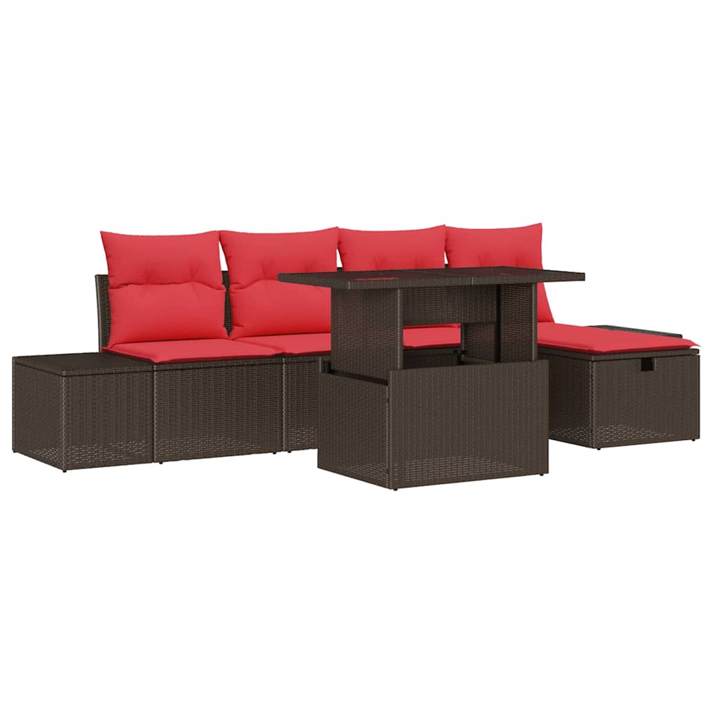 Set Divano da Giardino 6 pz polyrattan